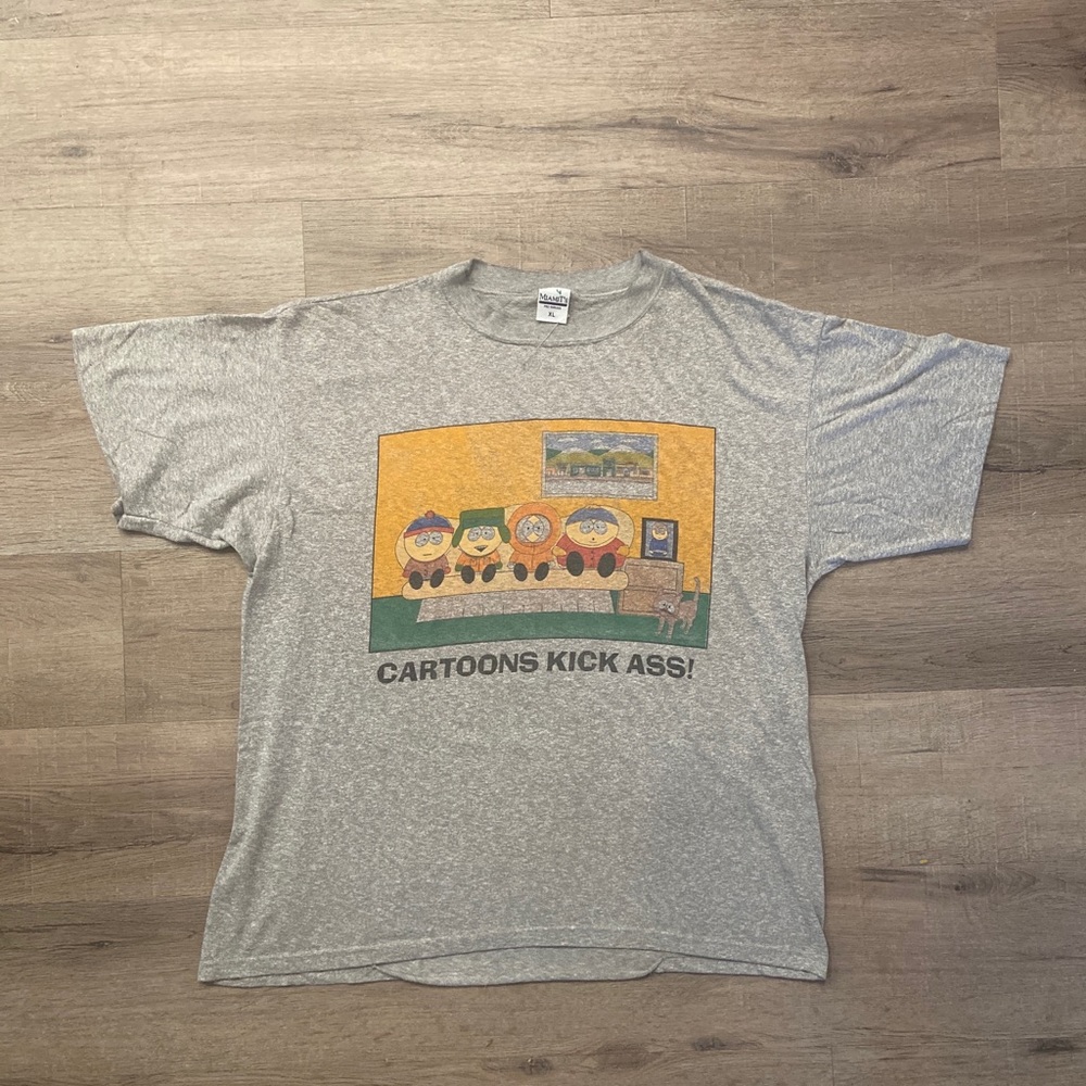True Vintage 90s South Park Comedy Central Cartoons Kick Ass Shirt Size XL